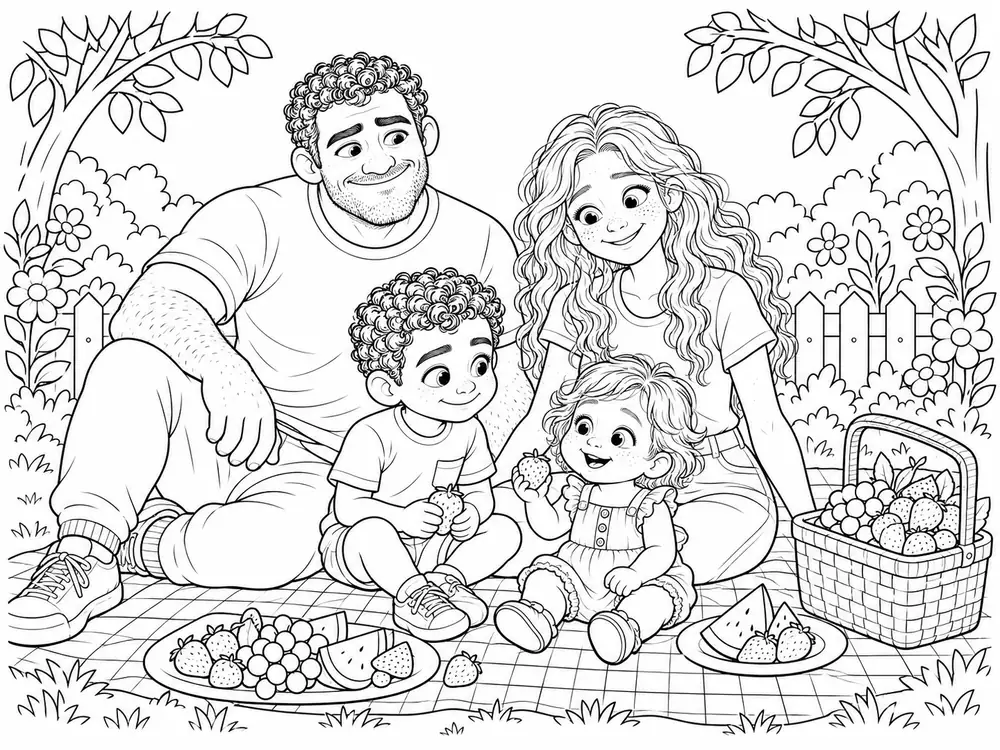 Black and white sample colouring illustration