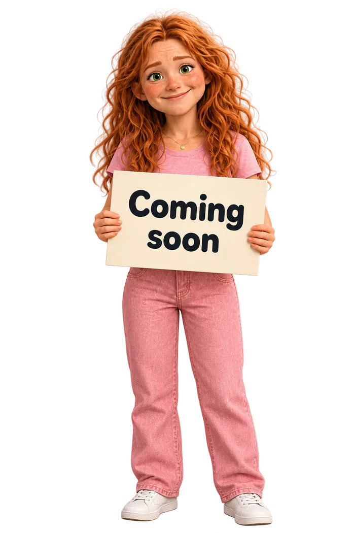 Illustrated Nillie mum holding a Coming soon sign